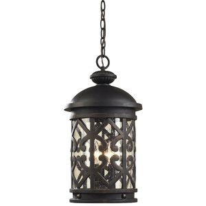 Tuscany Coast 3 Light 10 inch Weathered Charcoal Outdoor Pendant