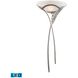 Aurora Sconce Wall Light in LED, White Faux Alabaster Glass, Tarnished Silver