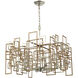 Gridlock 6 Light 23 inch Matte Gold with Aged Silver Chandelier Ceiling Light