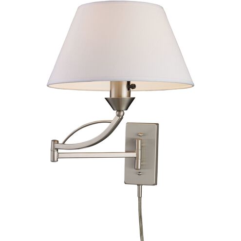 Elysburg 24 inch 150 watt Satin Nickel Swingarm Sconce Wall Light in Incandescent