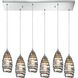 Twister 6 Light 30 inch Polished Chrome Mini Pendant Ceiling Light
