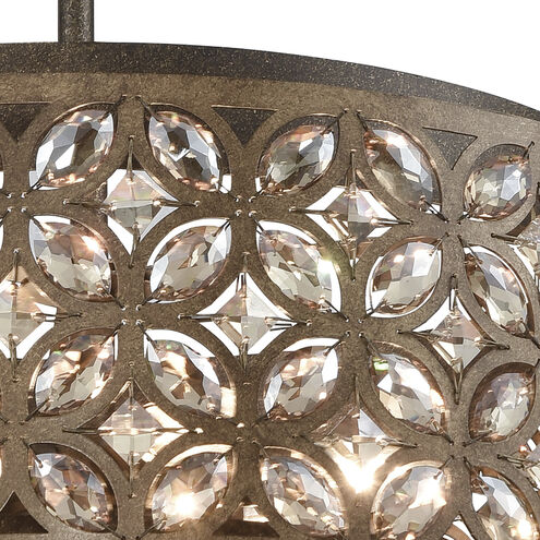 Rosslyn 6 Light 22 inch Mocha with Deep Bronze Chandelier Ceiling Light