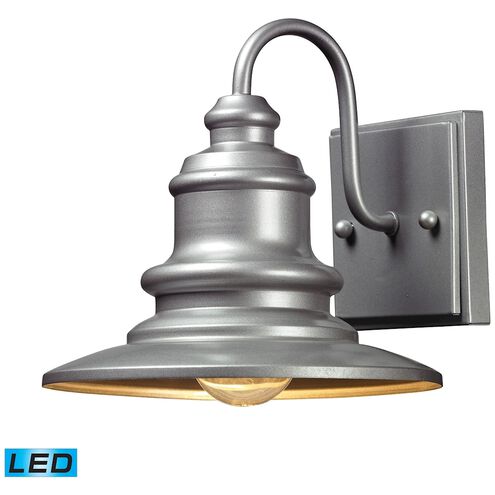 Marina LED 8 inch Matte Silver Outdoor Wall Sconce