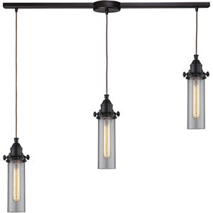 Fulton 3 Light 36 inch Oil Rubbed Bronze Multi Pendant Ceiling Light in Linear with Recessed Adapter, Configurable