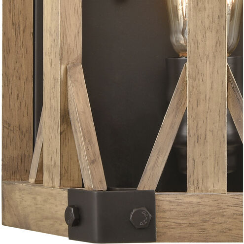 Structure 1 Light 9 inch Oil Rubbed Bronze with Natural Sconce Wall Light
