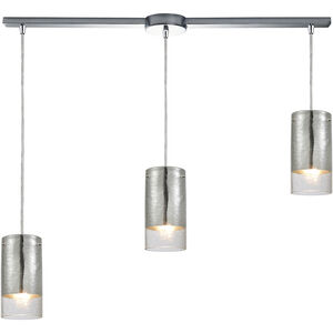 Tallula 3 Light 38 inch Polished Chrome Multi Pendant Ceiling Light in Linear with Recessed Adapter, Configurable
