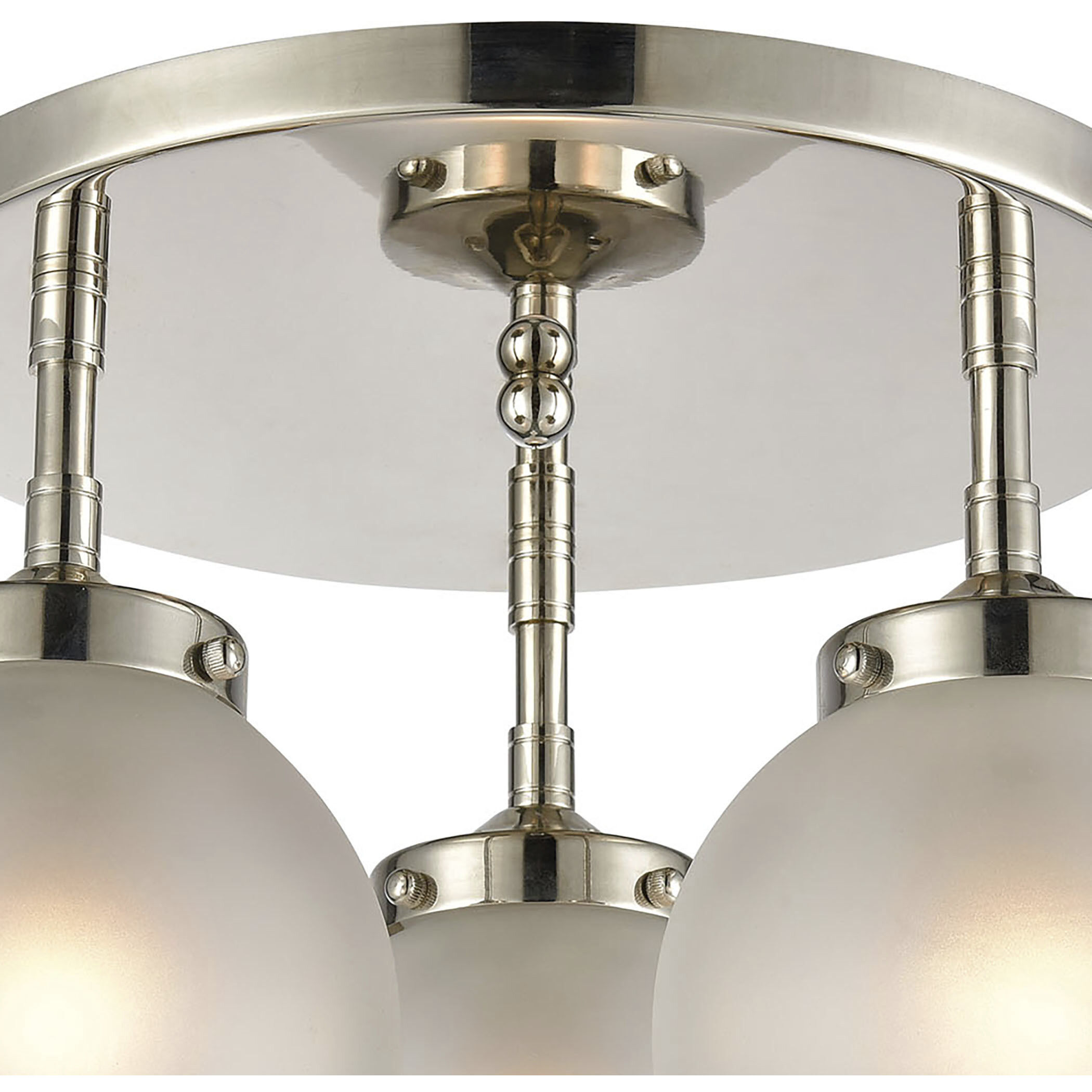 Polished nickel semi flush sales mount light