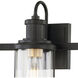 Millburn 3 Light 24 inch Matte Black with Burnished Brass Vanity Light Wall Light