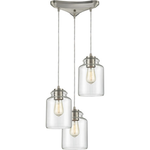 Josie 3 Light 12 inch Satin Nickel Multi Pendant Ceiling Light