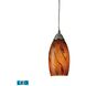 Galaxy LED 5 inch Satin Nickel Multi Pendant Ceiling Light in Brown, Configurable