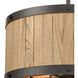 Wooden Barrel 6 Light 19 inch Oil Rubbed Bronze with Natural Chandelier Ceiling Light