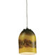 Cosmos 1 Light 5 inch Satin Nickel with Ochre and Smoke Mini Pendant Ceiling Light