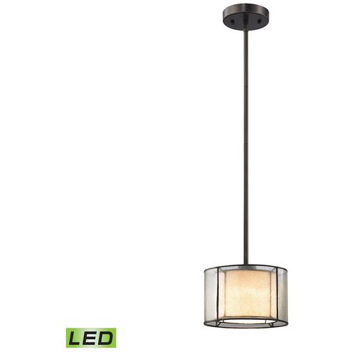 Mirage LED 8 inch Tiffany Bronze Mini Pendant Ceiling Light