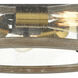 Geringer 3 Light 15 inch Charcoal with Beechwood and Burnished Brass Flush Mount Ceiling Light