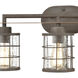 Gilbert 3 Light 24 inch Rusted Coffee with Light Wood Vanity Light Wall Light