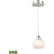 Ciotola 1 Light 6 inch Chrome with White Mini Pendant Ceiling Light in White Opal