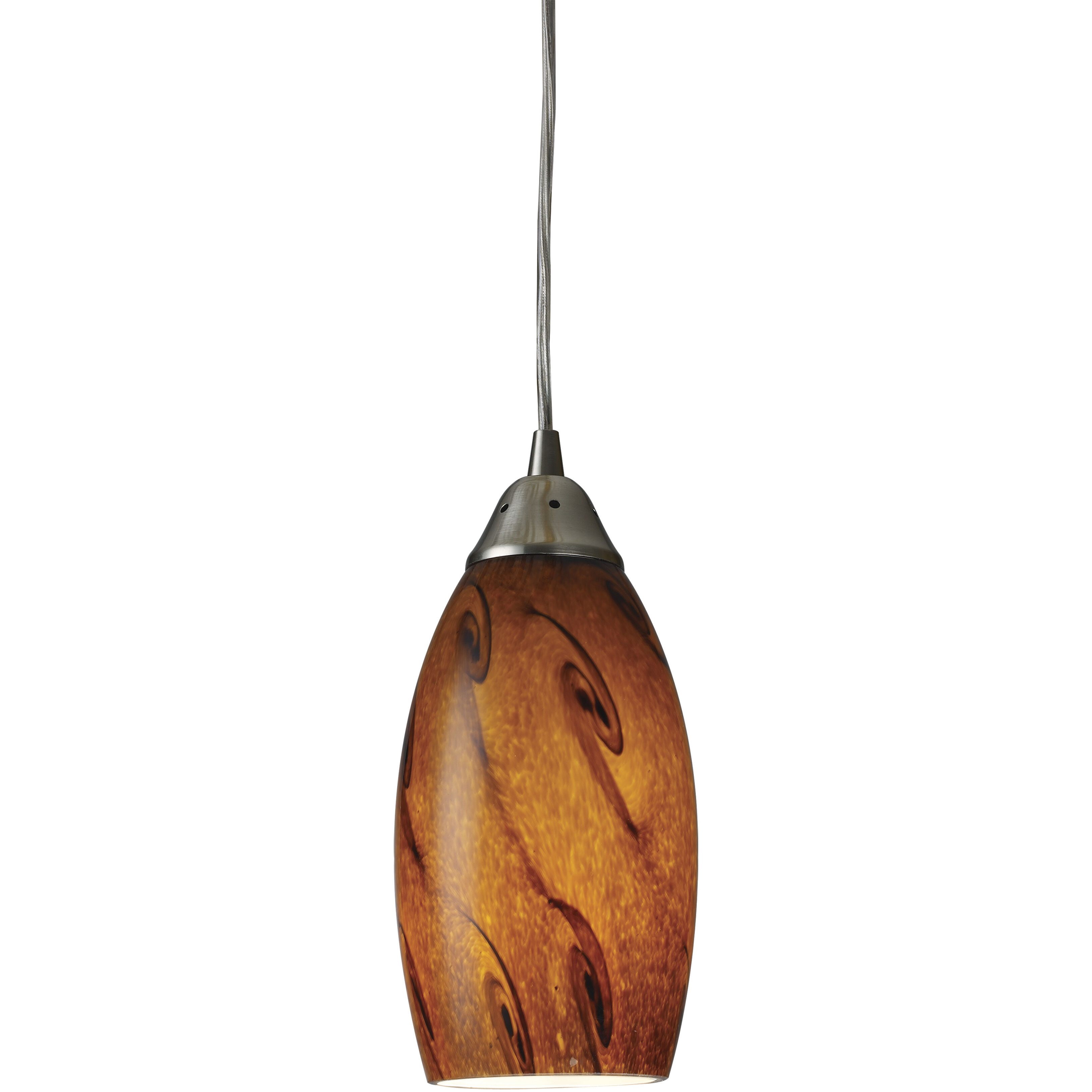 Galaxy 1 Light 5 inch Satin Nickel Multi Pendant Ceiling Light in Brown Incandescent Configurable
