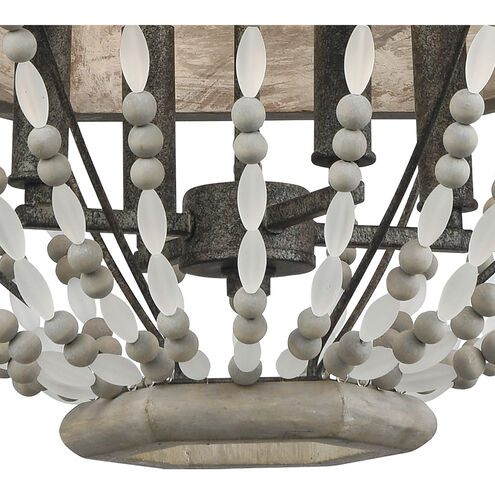 Summerton 4 Light 18 inch Washed Gray with Malted Rust Chandelier Ceiling Light
