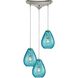 Lagoon 3 Light 10 inch Satin Nickel Mini Pendant Ceiling Light