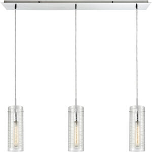 Swirl 3 Light 36 inch Polished Chrome Multi Pendant Ceiling Light in Linear, Configurable
