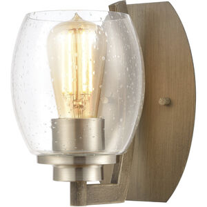 Bixler 1 Light 5 inch Light Wood with Satin Nickel Sconce Wall Light