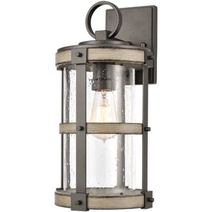 Annenberg 1 Light 16 inch Anvil Iron with Distressed Antiqued Gray Outdoor Wall Sconce
