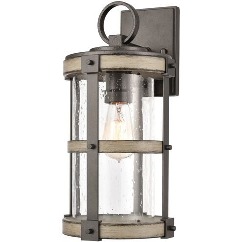 Annenberg 1 Light 16 inch Anvil Iron with Distressed Antiqued Gray Outdoor Wall Sconce