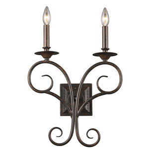 Gloucester 2 Light 14 inch Weathered Bronze Sconce Wall Light