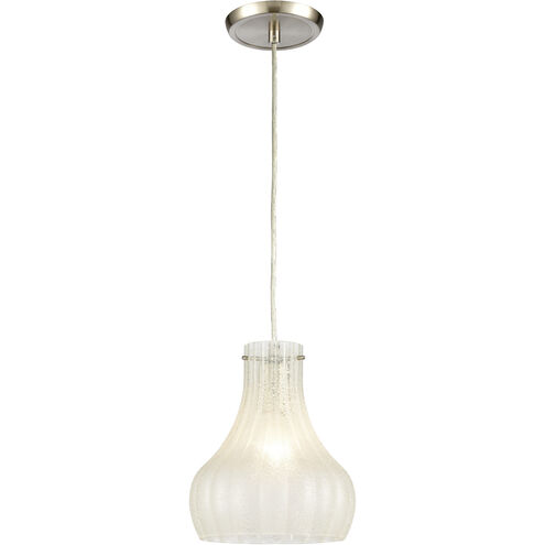 Coastal Scallop 1 Light 8 inch Satin Nickel Mini Pendant Ceiling Light