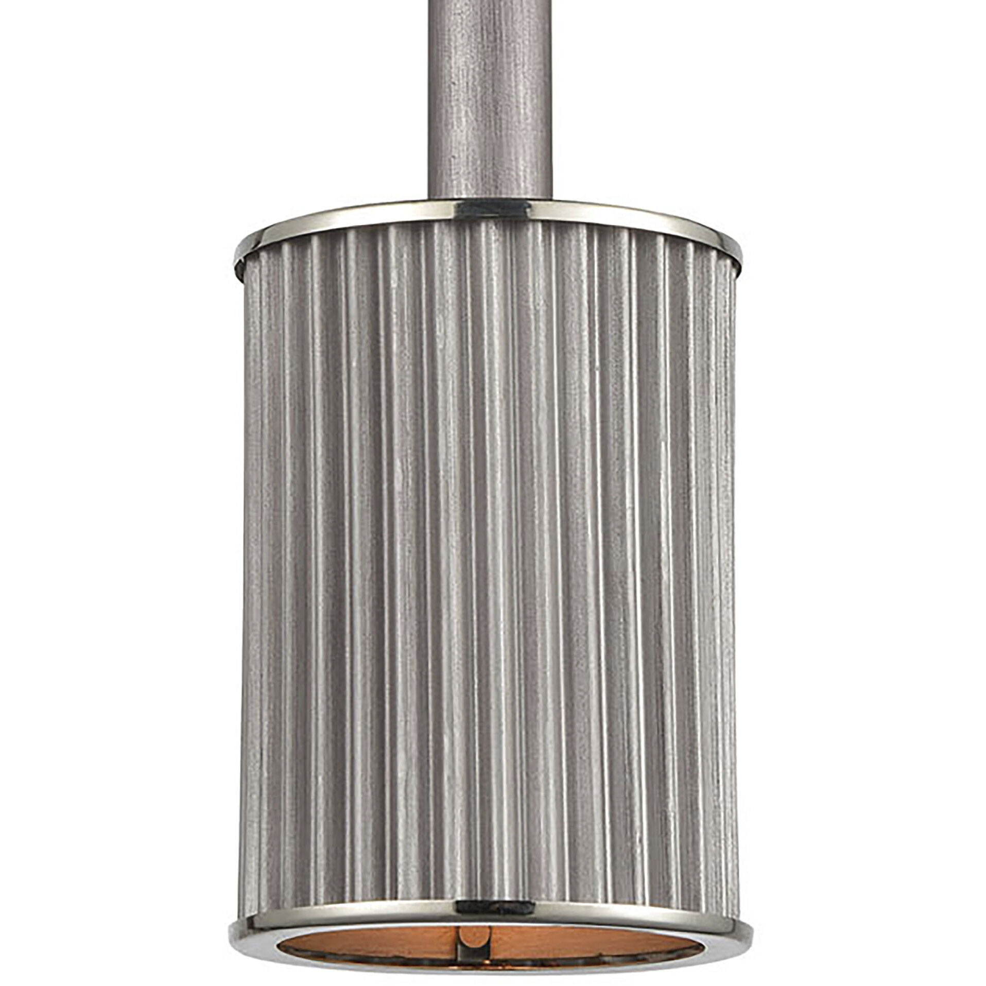 Elk Corrugated Steel 1 Light Mini Pendant Weathered Zinc 15926 1