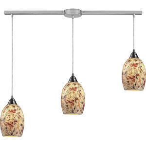 Avalon 3 Light 36 inch Satin Nickel Multi Pendant Ceiling Light in Incandescent, Linear with Recessed Adapter, Configurable