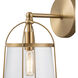 Merrick 1 Light 8 inch Satin Brass Vanity Light Wall Light