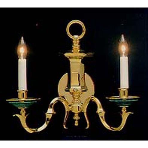 European Crafted 2 Light 17 inch Gold Vanity Light Wall Light