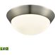 Contours LED 11 inch Satin Nickel with White Flush Mount Ceiling Light
