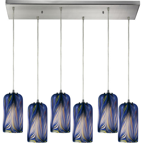 Molten 6 Light 30 inch Satin Nickel Multi Pendant Ceiling Light, Configurable