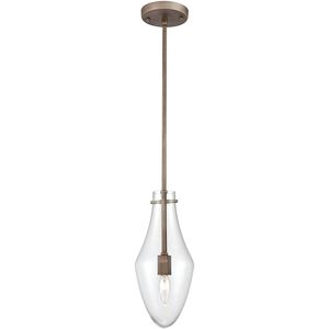 Culmination 1 Light 6 inch Weathered Zinc with Clear Mini Pendant Ceiling Light