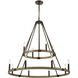 Transitions 12 Light 36 inch Oil Rubbed Bronze with Aspen Chandelier Ceiling Light