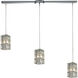 Cynthia 3 Light 36 inch Polished Chrome Multi Pendant Ceiling Light in Linear with Recessed Adapter, Configurable