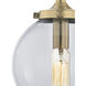Boudreaux 1 Light 33 inch Antique Gold with Matte Black and Clear Sconce Wall Light