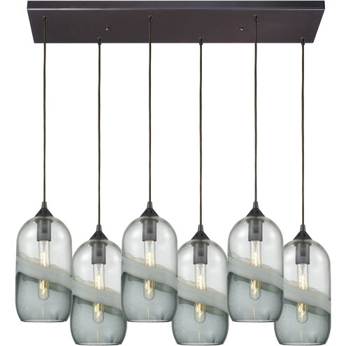 Sutter Creek 6 Light 32 inch Oil Rubbed Bronze Multi Pendant Ceiling Light in Rectangular Canopy, Configurable