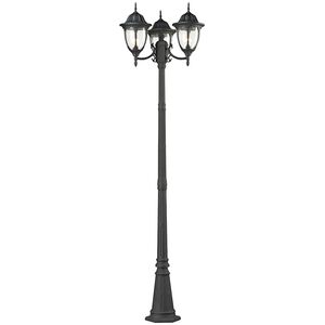 Central Square 3 Light 91 inch Textured Matte Black Outdoor Post Light