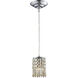 Optix 1 Light 4 inch Polished Chrome with Clear Mini Pendant Ceiling Light