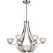 Sculptive 9 Light 26 inch Polished Chrome with White Chandelier Ceiling Light