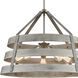 Brigantine 5 Light 24 inch Weathered Driftwood with Satin Nickel Chandelier Ceiling Light
