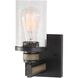 Beaufort 1 Light 7 inch Anvil Iron with Distressed Antiqued Gray Vanity Light Wall Light