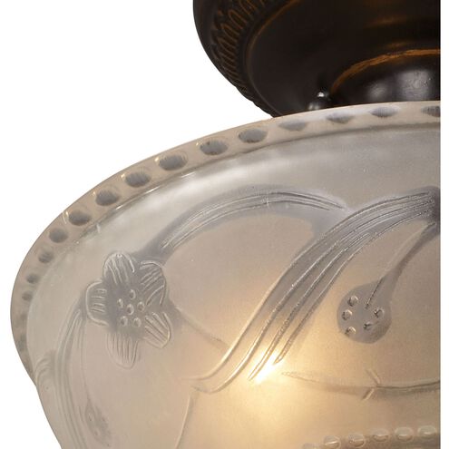 Restoration 3 Light 11 inch Golden Bronze Semi Flush Mount Ceiling Light