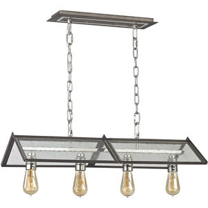 Ridgeview 4 Light 13 inch Polished Nickel with Weathered Zinc Chandelier Ceiling Light