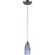 Milan 1 Light 3 inch Satin Nickel with Starburst Blue Mini Pendant Ceiling Light in Starburst Blue Glass, Incandescent