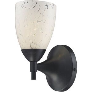 Celina 1 Light 6 inch Dark Rust Sconce Wall Light in Snow White Glass, Incandescent