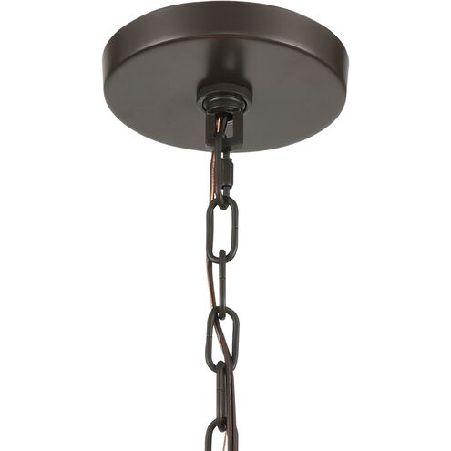 Wooden Barrel 6 Light 19 inch Oil Rubbed Bronze with Natural Chandelier Ceiling Light